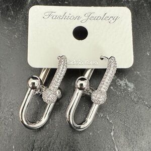 Sparkling Silver color Earrings